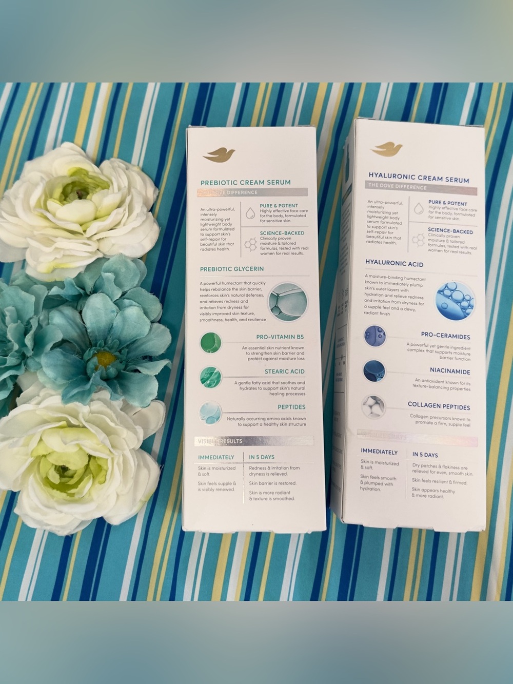 Dove Prebiotic Protection & Dove Hyaluronic Hydration Serum Cream Bundle NEW! - Picture 2 of 2